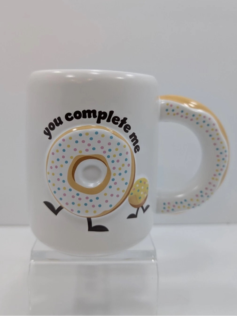 Tim Hortons 2025 “You Complete Me” Sprinke   Donut Mug 4.75” Tall Like New